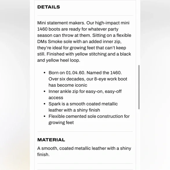 Dr. Martens 1460 Glitter Lace up boots. Junior size 2 - Picture 7 of 7